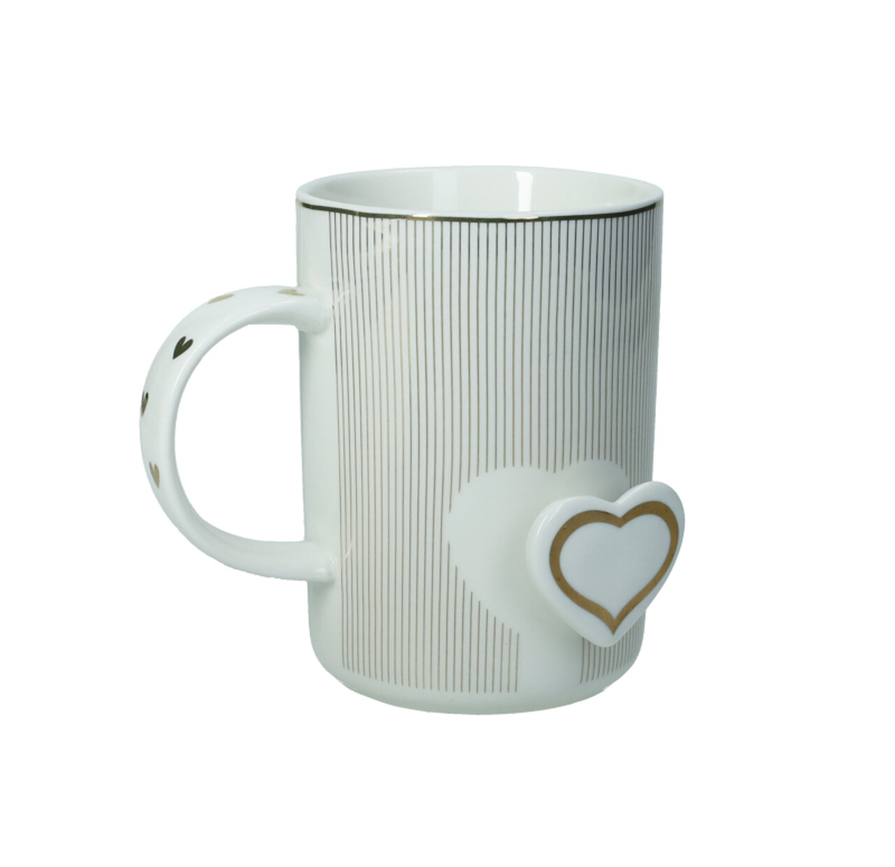 Cana, Amore Mio Righe, Brandani, 8x11 cm, 350 ml, portelan New Bone China - imagine 3